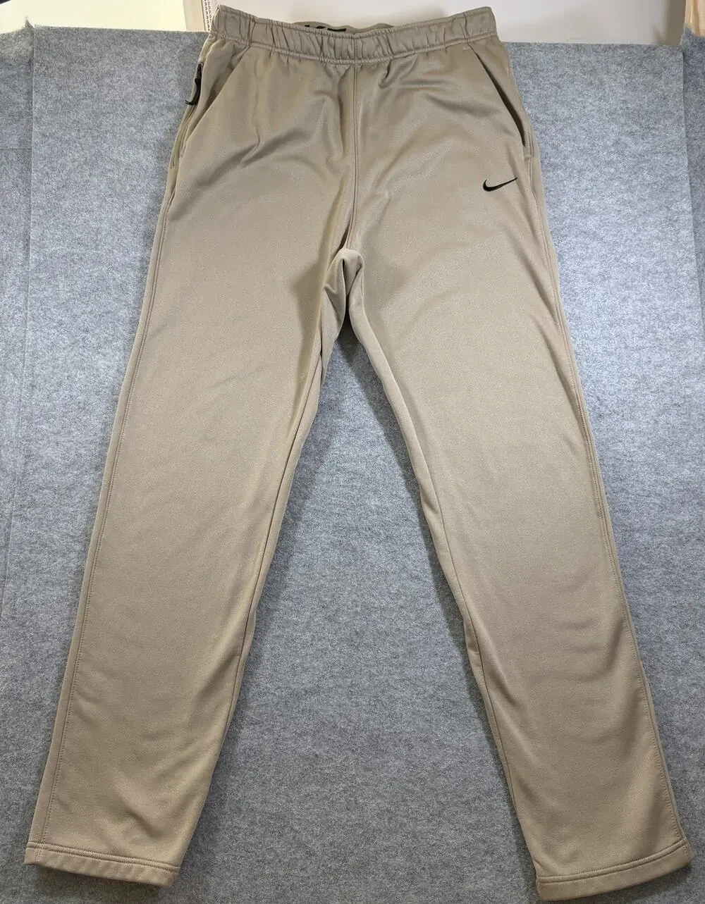Nike Therma-FIT Sweatpants Mens L Tall Gold Fleece Joggers Training Zip Pocket
